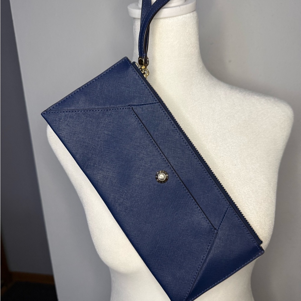 Henri Bendel midnight blue Wristlet Clutch
